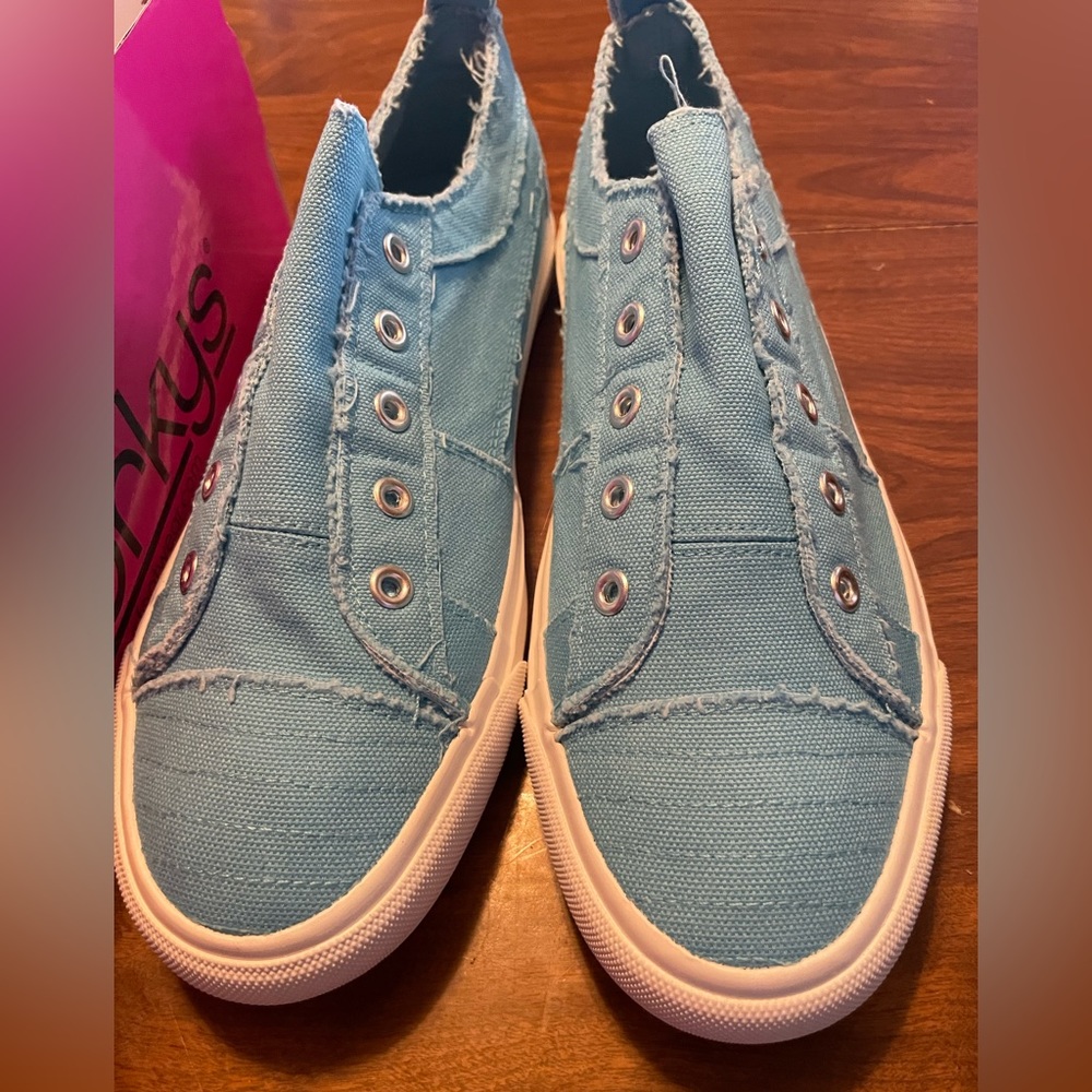 Corkys babalu light blue slip on shoe